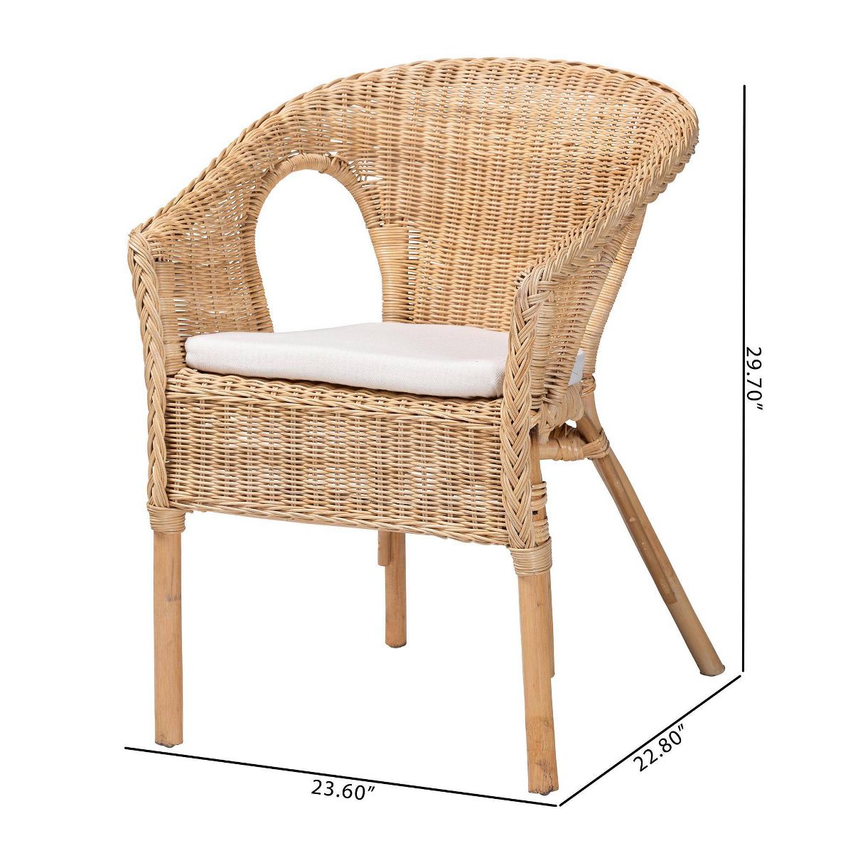 bali & pari Abbey Rattan Dining Chair Natural - thumbnail 8