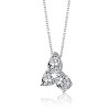 "Guili Sterling Silver Necklace with Trio Cluster Pendant, Mixed-Cut Cubic Zirconia – Available in White or Gold Plating" - 2 of 3