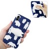 Reiko iPhone X/iPhone XS TPU Design Case with 3D Soft Silicone Poke Squishy Polar Bear in Blue - 3 of 4