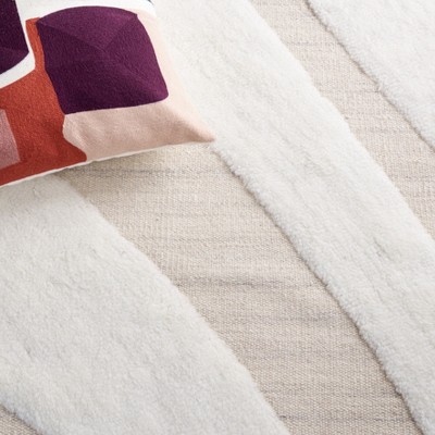 Ivory Beige Hand-knotted Wool Shag 4' x 6' Rug