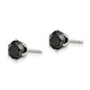 Chisel Stainless Steel Polished 6mm Black Round Cubic Zirconia Stud Earrings - 4 of 4