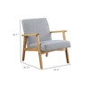 Mid Century Armchair with Wood Frames Linen Accent Chair Upholstered -Morden Fort - 3 of 4