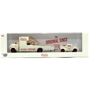 M2 Machines Chase Auto Haulers 1957 Dodge COE & 1941 Willys Coupe Gasser Coca-Cola - 1 of 2