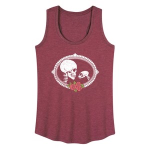 Women's - Instant Message - Human And Cat Skull Graphic Racerback Tank - 1 of 4