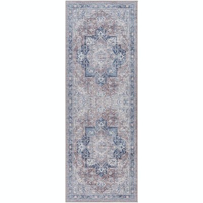 Mark & Day Worthville 2'7"x7'3" Runner Washable Woven Indoor Area Rugs Rust: Stain-Resistant, Traditional, Polyester-Cotton