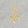Linum Home Textiles 100% Turkish Cotton MONICA Gold Thread 2PC Embellished Washcloth Set - 3 of 3