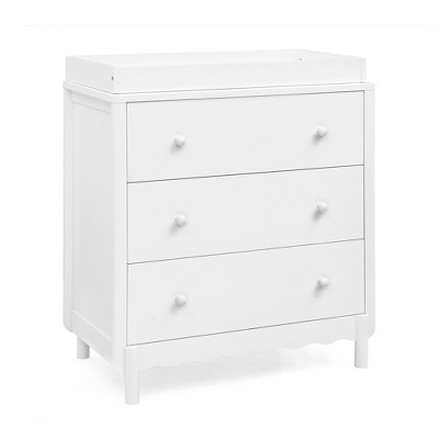 Delta Children William 3 Drawer Dresser with Changing Top - Bianca White