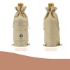 Unique Bargains Wine Glass Pattern Wine Bags with Drawstrings Khaki Black 1 Pc - 4 of 4