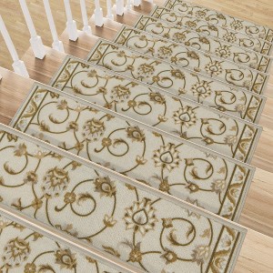 BAGOKIE 15 PCS Non Slip Stair Carpet Reusable Treads Stair Runner Rug, 8" X 30" - 1 of 4