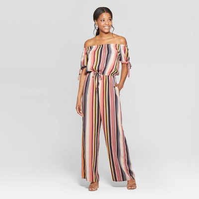 Target women's hot sale striped jumpsuit