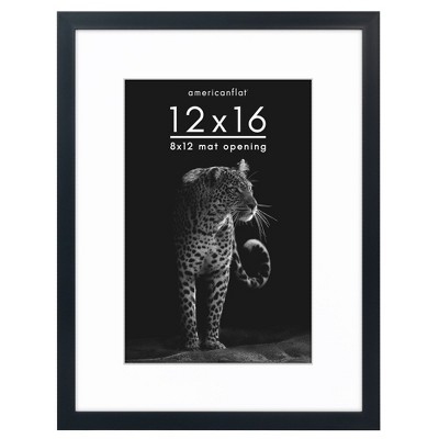 Americanflat Gallery-Style Picture Frame with Mat to Secure Artwork, Prints, and Photos