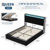 Upholstered Lift Up Storage Bed Frame with Headboard, Velvet Platform Bed with Wooden Slats & Metal Frame, Noise Free, No Box Spring Needed - 3 of 4