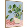 18" x 24" Plant on Pink I by Victoria Borges Framed Wall Canvas - Amanti Art: Modern Lithograph, Sawtooth Back Mount - 2 of 4