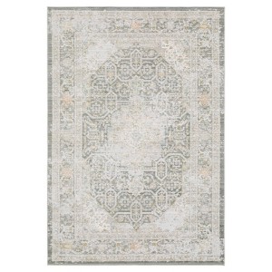 Captiv8e Designs Clara Textural Distressed Traditional Gray/Orange Rug - 1 of 4