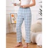 Womens Cotton Plaid Pajama Bottoms Elastic Waist with Pocket Long Sleepwear Lounge Pants - 2 of 4
