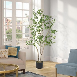 Garvee Artificial Eucalyptus Tree, Realistic Faux Plant with Round Leaves, Adjustable Branches, Home or Office - 1 of 4