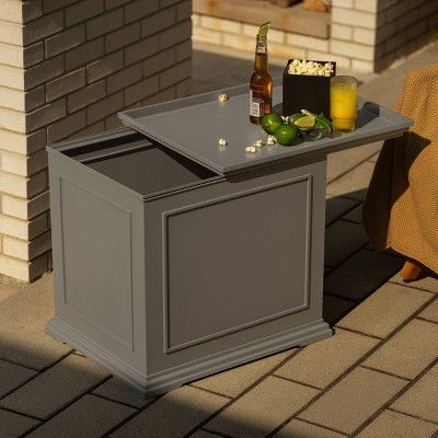 Brixton Black Plastic 2-in-1 Tray and Storage Table