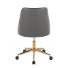 TiramisuBest Contemporary Grey PU Leather Swivel Task Chair, Adjustable Height & Padded - 4 of 4
