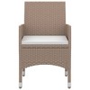 vidaXL Patio Dining Set - 5 Piece, Beige Poly Rattan Outdoor Furniture with Cushions and Glass Tabletop, Weather-Resistant - 4 of 4