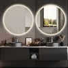 32 inch Round LED Bathroom Mirror with Lights-Wall Mount Vanity, Anti-Fog 3 Color Temperature Adjustable and Dimmable Light - 3 of 4
