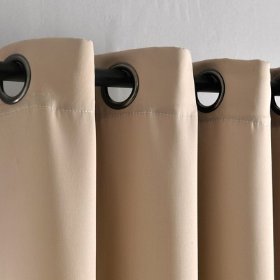 Neutral Color Block Light Filtering Grommet Drapes, 84" x 52"