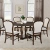GDFStudio Bennett Upholstered Fabric and Wood Dining Chairs with Rounded Backs and Turned Legs (Set of 2) - 2 of 4