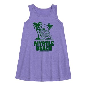 Girls' - Instant Message - Myrtle Beach Alligator Graphic Sleeveless Aline Dress - 1 of 4