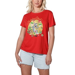 Women's Tom And Jerry Christmas Holiday Cheer Loose T-Shirt : Target