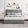Full/Queen Size Linen Upholstered Platform Bed with a Hydraulic Storage System, 4L -ModernLuxe - 2 of 4