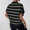 Coolmee Women Summer Sweater Vest Casual Striped Pullover Tank Top Round Neck Cap Sleeve Lightweight Shirt - 3 of 4