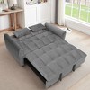 TiramisuBest 65" Velvet 3-in-1 Sofa Bed, Dark Grey Foldable Double Sofa with Adjustable Back for Bedroom & Living Room - 3 of 4