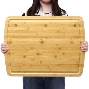 24 x 18 In Extra Large Organic Bamboo Cutting Board,Meal Prep & Serving Wooden Cutting Board - 1 of 4