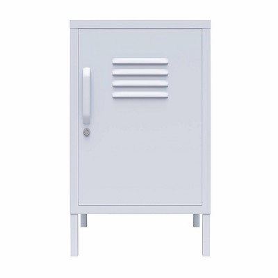 Powder Blue Metal Locker End Table with Storage
