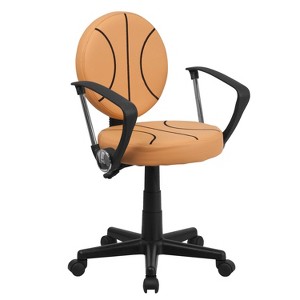 Basketball Task Chair with Arms - Flash Furniture, Brown