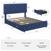 Full/Queen/King Size Bed Frame with 4 Storage Drawers and Adjustable Headboard, Linen Upholstered Platform Bed Frame, Diamond Stitched Button Tufted - 2 of 4