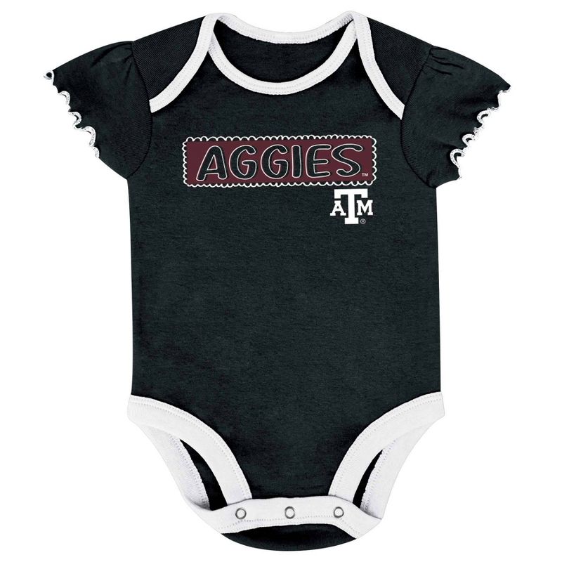 NCAA Texas A&#38;M Aggies Infant Girls&#39; 3pk Bodysuit Set, 4 of 5