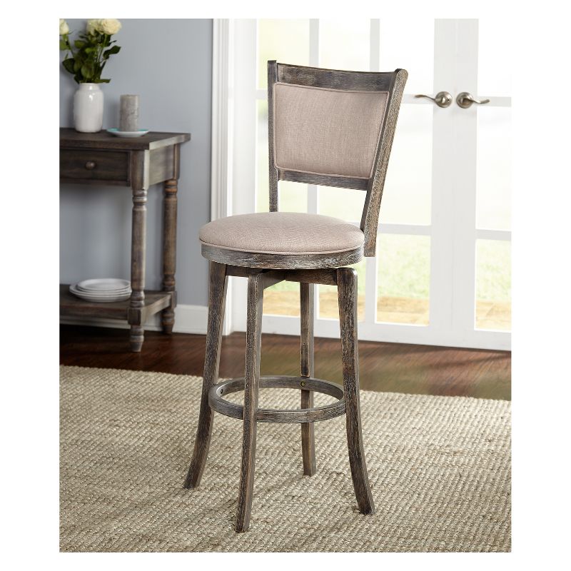 French Country Swivel Counter Height Barstool - Buylateral, 3 of 4