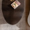 KIGFTSOD Oval Coffee Table Handcrafted Relief Sturdy Pedestal Wooden Olive-Shaped Tea Table for Living Room - 4 of 4
