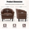 MOONMISS Faux Leather Accent Chair, Barrel Club Chair Upholstered Armchair for Living Room, Comfy Modern Arm Chair Bedroom Reading Seat - 4 of 4