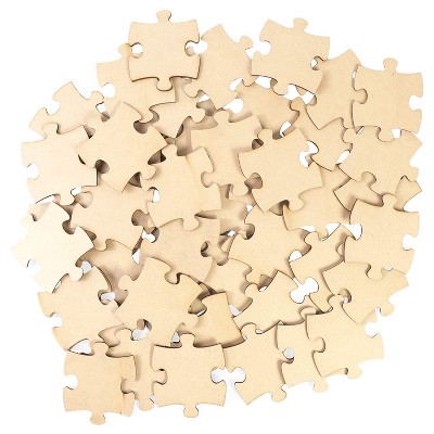 Bright Creations Jumbo Blank Wooden Freeform Jigsaw Puzzle for Kids, DIY Unfinished Wood Puzzles to Draw On, Arts & Crafts Supplies, 50pc