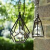 Hanging Tea Light Holder Set Metal and Glass Lanterns 10.5 Inch Copper Finish By Melrose - 2 of 3