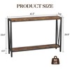 Industrial-Style Narrow Long Entryway Console Table with 2-Tier Shelves -V-Shaped Design - 2 of 4