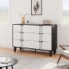 6-Drawer Modern Wooden Dresser with Classic Vintage Pattern, Storage Chest with Deep Drawer for Bedroom, Living Room and Entryway - 3 of 4
