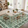 Area Rug Vintage Style Machine Washable Rug Vintage Distressed Area Rug Carpet Retro Boho Medallion Accent Rug Stain Resistant Non-Slip Foldable - 2 of 4