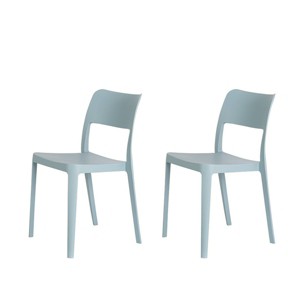 2pk La Vie Stackable Patio Armless Chairs - Lagoon - 1 of 4