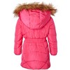 Sportoli Girls Fleece Lined Quilted Midlength Fur Trimmed Hood Winter Puffer Coats - 3 of 4