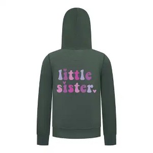 Everyday Kids Little Sister Girls Zip Up Hoodie – Cute Pastel Sibling Sweatshirt - 1 of 4