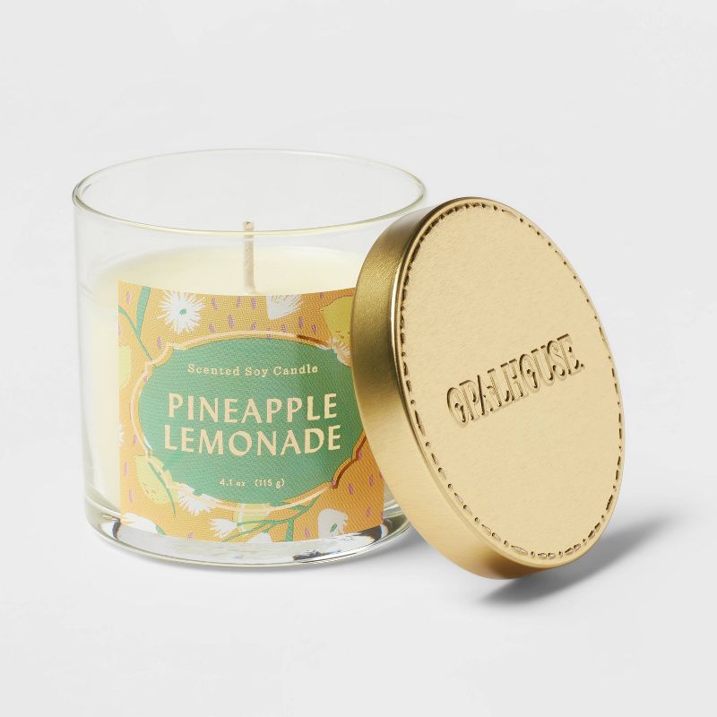 Lidded Glass Jar Candle Pineapple Lemonade - Opalhouse™, 3 of 4