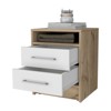 TiramisuBest Philadelphia Nightstand Two Drawers Concealed Shelf Black All Metal Railings Pulls Bedroom Living Room Bedside Storage - 3 of 4