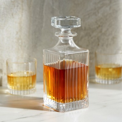 Elegant European Crystal Glass Liquor Decanter with Stopper